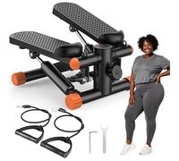 OLIXIS Steppers for Exercise at Home Workout Equipment, Mini Stepper Exercise Machine 300lbs, Twist Step with Resistance Bands, Cardio Weight Loss Equipment Home Fitness, Orange&Black