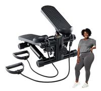 OLIXIS Steppers for Exercise at Home Workout Equipment, Mini Stepper Exercise Machine 300lbs, Twist Step with Resistance Bands, Cardio Weight Loss Equipment Home Fitness,Black