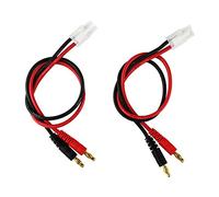 OliYin 2pcs compatible with Tamiya Connector Plug to 4mm Banana Plugs Balance Charge Lead Cable 14awg 11.8in 30cm for RC Lipo Battery(pack of 2)
