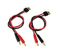 OliYin 2pcs Male TRX Connector to 4.0mm Gold Plated Banana Connector with 14AWG Silica Gel Charge Cable L 30cm(pack of 2)