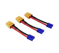 OliYin 3pcs EC2 Male to XT60 Female Connector Adapter with 1.96inch/5cm 16awg Wire for RC Lipo Battery Car(pack of 3)