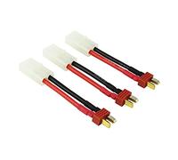 OliYin 3pcs Male Anti-skid Deans to plug for Tamiya Female Connector Adapter Cable 14awg 1.96in for Lipo Charger(pack of 3)