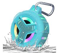 OLKIEQZ Waterproof Bluetooth Shower Speaker, IPX7 Floating Wireless Portable Speakers, True Wireless Stereo Speaker with Crisp Sound, 2000mAh with LED Light Show for Kayaking, Beach, Gifts-Sky Blue
