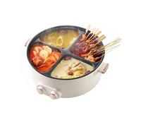 Olla De Cuatro 4 Compartimentos, Large Capacity Integrated Non-Stick, 6l Large Capacity 4 Flavors for Family Gatherings Multifunctional Four Grid Electric Cooker