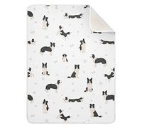 Ollabaky Dogs Border Collie Baby Blanket for Boys Girls Cotton Throw Blanket Swaddle Blanket for Crib Stroller Nursery Receiving Blanket Infant Toddler Unisex 30"x40"