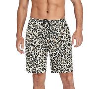 Ollabaky Easter Pajama Shorts for Men Pjs Bottoms Sleep Shorts Lounge Wear Pajama Pants with Pocket, Multi- Leopard Print, Medium
