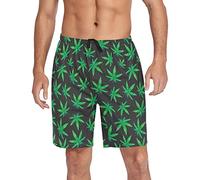 Ollabaky Easter Pajama Shorts for Men Pjs Bottoms Sleep Shorts Lounge Wear Pajama Pants with Pocket, Multi- Leaves, Small