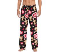 Ollabaky Men's Pajama Pants Pjs Bottoms with Pockets Sleep Lounge Pants for Men, Multi- Valentines Monkey, M