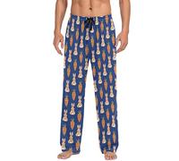 Ollabaky Pajama Pants for Men PJs Bottoms Sleep Lounge Pants with Pockets, S M L XL XXL, Multi- Easter Bunny Carrots, S