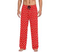 Ollabaky Pajama Pants for Men Separate Bottoms Soft Men's Sleep Lounge Pj Pants with Pockets, Multi- Valentines Hearts, M