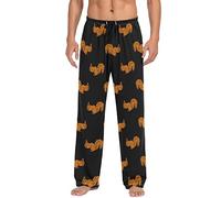 Ollabaky Pajama Pants Men Sleep Lounge Pants Pjs Bottoms with Pockets, Multi- Squirrel, L