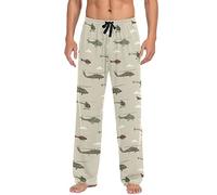 Ollabaky Plaid Pajama Pants for Men Pajama Bottoms Sleep Lounge Pj Pants, Multi- Helicopters, M