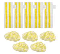 Ollanoos 10Pcs Microfibre Floor Cloths with Handheld Nozzle Pads, Replacement for Kärcher SC Steam Cleaners, with Hook-and-Loop System and Base Strap