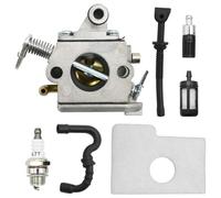Ollanoos 11301200603 Carburetor Kit with Spark Plug Fuel Filter, Replacement for Stihl 017 018 MS170 MS180, Replace C1Q-S57