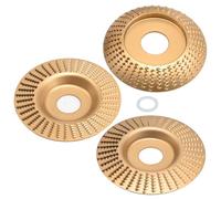 Ollanoos 3Pcs Wood Carving Disc Set 100mm, Grinding Wheel Shaping Disc with Arbor, 22.23/15.875mm for Wood Cutting Grinder Cutting Wheel Attachments