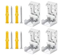Ollanoos 4 PCS Spring Loaded Roman Blind Mounting Bracket, Push Fit Curtain Roller Shade Clip, White Metal Plastic Fixing Holder Compatible with 21mm Rectangular Headrail