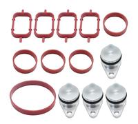 Ollanoos 4Pcs 22MM Diesel Swirl Flap Blanks Flaps, with Intake Manifold Gaskets Swirl Flap Kit Diesel Delete Kit Adjustment for 22MM Diameter Aluminum Block
