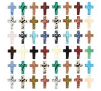 Ollanoos 50 PCS Polished Rhinestone Cross Charms, Assorted Color Crystal Christening Pendants, Jewelry Making Findings Compatible with Necklace Bracelet Keychain DIY Craft Embellishment