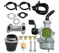 Ollanoos Carburetor Kit Carb PZ22 22mm 110cc 125cc, with 38mm Air Filter Fuel Filter Intake Pipe Gasket Fuel Tube Manual Choke Replacement for Taotao Replacement for CRF Pit Bike Atv Quad