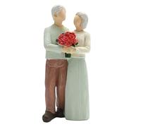 Ollanoos Loving Elderly Couple Figurines, Resin Wedding Anniversary Statue, Romantic Gift for Parents Grandparents Couples