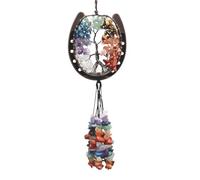 Ollanoos Tree of Life with Chakra Stones and Feng Shui Decor, Hanging Ornament for Wedding Gift Home Meditation Yoga