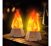 Ollcuz 2PCS Outdoor Table Torch Lights with Flickering Flame, Landscape Lanterns Torches, Waterproof LED Flame Torches for Outdoor Camping Holiday DIY Garden Party Landscape Patio Yard Decorations