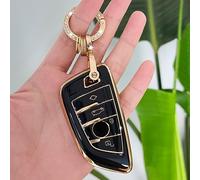 OLLEN (Big Large) TPU Key Fob Cover, Fit for BMW New 2/4 Series 425i/430i/225i/M240i/i3/i4 2022 2023 2024, etc, Full Protection Soft TPU Key Case, 4 Button(Bigger Style), Black