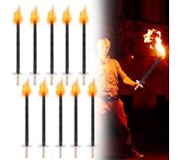 Ollewiellan Pack of 50 Outdoor Torches, 42 cm Wax Torches, Burning Time 45 Minutes Garden Torches, Torches for Torchlight Hiking & Party & Garden & Campfire, New Year, Christmas, Martin Day