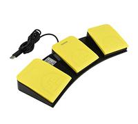 OLLGEN USB Foot Pedal for PC Gaming,Optical Control Foot Switch,Computer Map Mouse Keyboard Hotkey Combination Key Keypress Simulator Program Page Turner Transcription HID (USB Triple Foot Pedal)