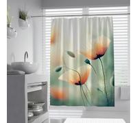 OLLIAR Home Fresh Floral Shower Curtain Orange Flower Boho Botanical Wildflower Bathroom Decor Rustic Country Polyester Fabric Shower Curtains 240x180
