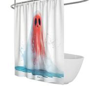 OLLIAR Home Halloween Ghost Shower Curtain Spooky Funny Mystical Gothic Bath Curtains Polyester Waterproof Fabric Bathroom Decor Set with Hooks 120x200cm