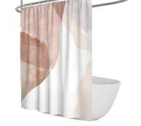 OLLIAR Home Mid Century Modern Shower Curtain 90x180 Boho Abstract Bath Curtain with Hooks Minimalist Watercolor Aesthetic Washable Fabric Shower Curtains for Bathroom