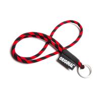 OLLIE TRICK LANYARD TUBE LONG Original Tubular Neck Lanyard with Metal Ring for Car Keys and Gadgets - Lanyard 8 mm Thick Colourful Robust and Stickers, Red Black, One size
