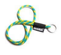 OLLIE TRICK LONG TUBE LANYARD - Original Tubular Neck Lanyard with Metal Ring for Car Keys and Gadgets - Unisex, Multicolored, Turquoise