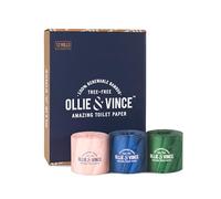 Ollie & Vince Premium Bamboo Toilet Paper, 12 Double Rolls, 3-Ply Sheets, 100% Sustainable, Plastic-Free Packaging, FSC Certified, Septic Safe