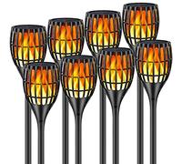 Ollivage Solar Torch Light with Flickering Flame, Solar Lights Outdoor Garden Waterproof Dancing Flames Light, Flickering Flames Garden Light, Landscape Decoration Pathway Patio Lights 43",8P