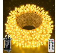 Ollny 30m 300 LED Fairy Lights Mains Powered, Outdoor Waterproof String Light with Remote/Plug/Modes/Timer, Bright Warm White Lighting Outside Indoor Garden Tree Decorations