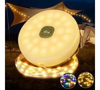 Ollny Camping String Lights 10M 100LED, 2 in 1 Portable Rechargeable Warm White & Multicolour Fairy Lights with 9 Lighting Modes, Waterproof Outdoor USB Camping Lights for Yard, Garden, Party Decor