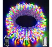 Ollny Christmas Tree Lights, 20m 200 LED Outdoor Fairy Light Mains Powered, Waterproof Multicolour String Light with Plug,Remote/8 Modes/Timer, Bright Lighting Indoor/Outside/Garden/Xmas Decorations