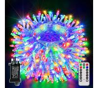 Ollny Christmas Tree Lights, 30m 300 LED Fairy Light Mains Powered, Waterproof Outdoor String Light with Remote/Plug/Modes/Timer, Bright Multicolour Lighting Outside Indoor Garden Xmas Decorations