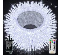 Ollny Christmas Tree Lights, 50m 500 LED Outdoor Fairy Light Mains Powered, Waterproof Cool White String Light with Plug, Remote/8 Modes/Timer, Bright Lighting Indoor/Outside/Garden/Xmas Decorations
