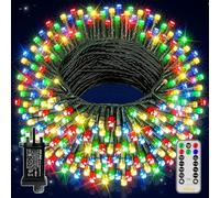 Ollny Christmas Tree Lights Outdoor, 100m 1000 LED Fairy Lights Mains Powered, Multicolour Waterproof String Light with Plug/Remote/Modes/Timer, Bright Lighting Outside Indoor Garden Xmas Decorations
