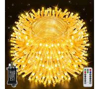 Ollny Christmas Tree Lights Outdoor Indoor, 60m 600LED Fairy Lights Mains Powered, Warm White Xmas String Light Waterproof with Timer/8 Modes/Remote/Dimmable for Outside/Garden/Window Decorations