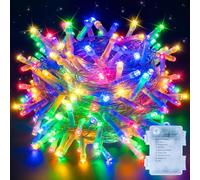 Ollny Fairy Lights Battery Operated, 10m 100 LEDs Bright Battery Powered String Lights, Multicoloured Outside Christmas Lights Waterproof with 8 Modes/Timer for Indoor Outdoor Bedroom Garden Decor