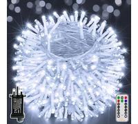 Ollny Fairy Lights Mains Powered, 40m 400 LED Outdoor String Lights, Cool White Waterproof Garden Light with Plug/Timer/8 Modes/Dimmable for Outside/Indoor/Window/Wedding Decorations