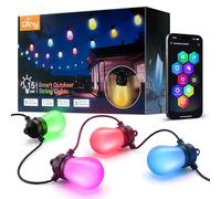 Ollny Festoon Lights Outdoor 15M, RGBW String Lights with S14 Bulbs, IP65 Waterproof Dimmable Smart Garden Lights, 90+ Scene Modes, App & Voice Control with Alexa/Google Assistant for Backyard Party
