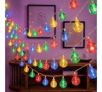 Ollny Globe Fairy Lights Plug in 15M 150 LED Light Mains Powered Multicolor | 15M 150 LED 8 Modes/Low Voltage/IP44 Waterproof/Timer/4 Brightness/Remote Globe Fairy Lights Plug in Ball Light Mains Powered