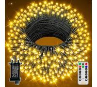 Ollny Outdoor Fairy Lights, 100m 1000 LEDs, Warm White, Mains Powered | Remote, 8 Light Modes and Timer with Water-Resistant Design for Christmas Trees, Gardens, Patios and Indoor or Outdoor Decor