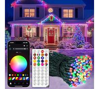 Ollny Smart RGB+W Christmas Tree Lights Outdoor 20m, 200 LED Fairy String Light Mains Powered with Plug, Waterproof, Scene Modes, App Control, Music Sync, for Outside Indoor Garden Xmas Decorations