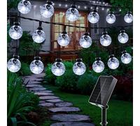 Ollny Solar Lights Outdoor Garden, 16m 150LEDs Fairy Lights Solar Powered Waterproof, Cool White Crystal Ball 8 Modes Globe String Lights for Outside Indoor Gazebo Wedding Tree Party Decorations